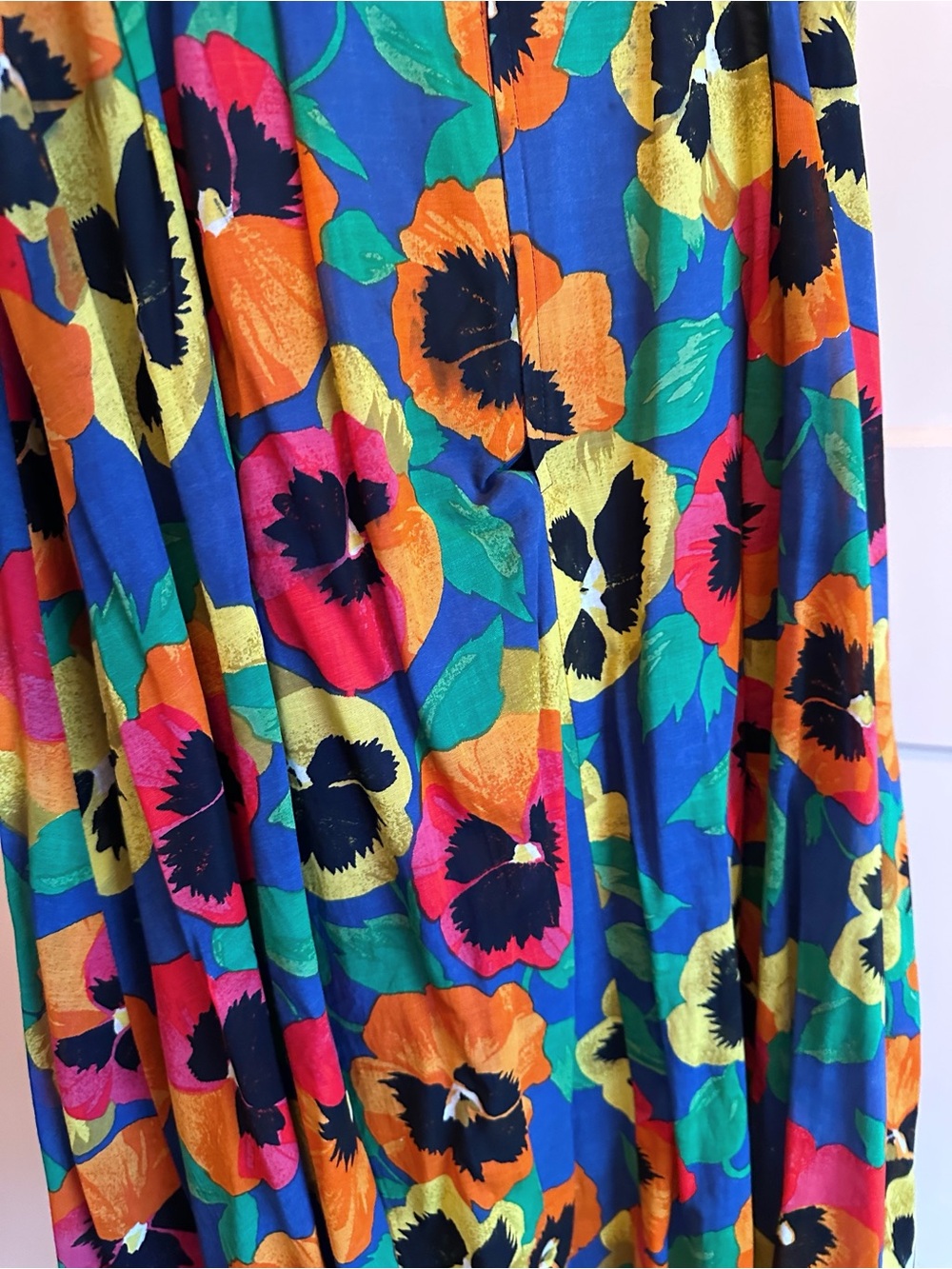 Vintage pansy print midi skirt - Picture 3 of 5